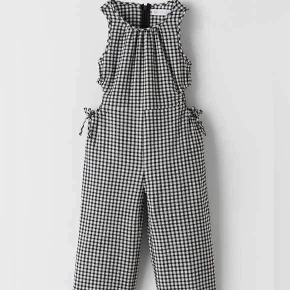 Zara Kids Textured Gingham Jumpsuit - Picture 10 of 10